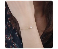 Pink Pearl Gold Plated Silver Bracelet BRS-01-GP